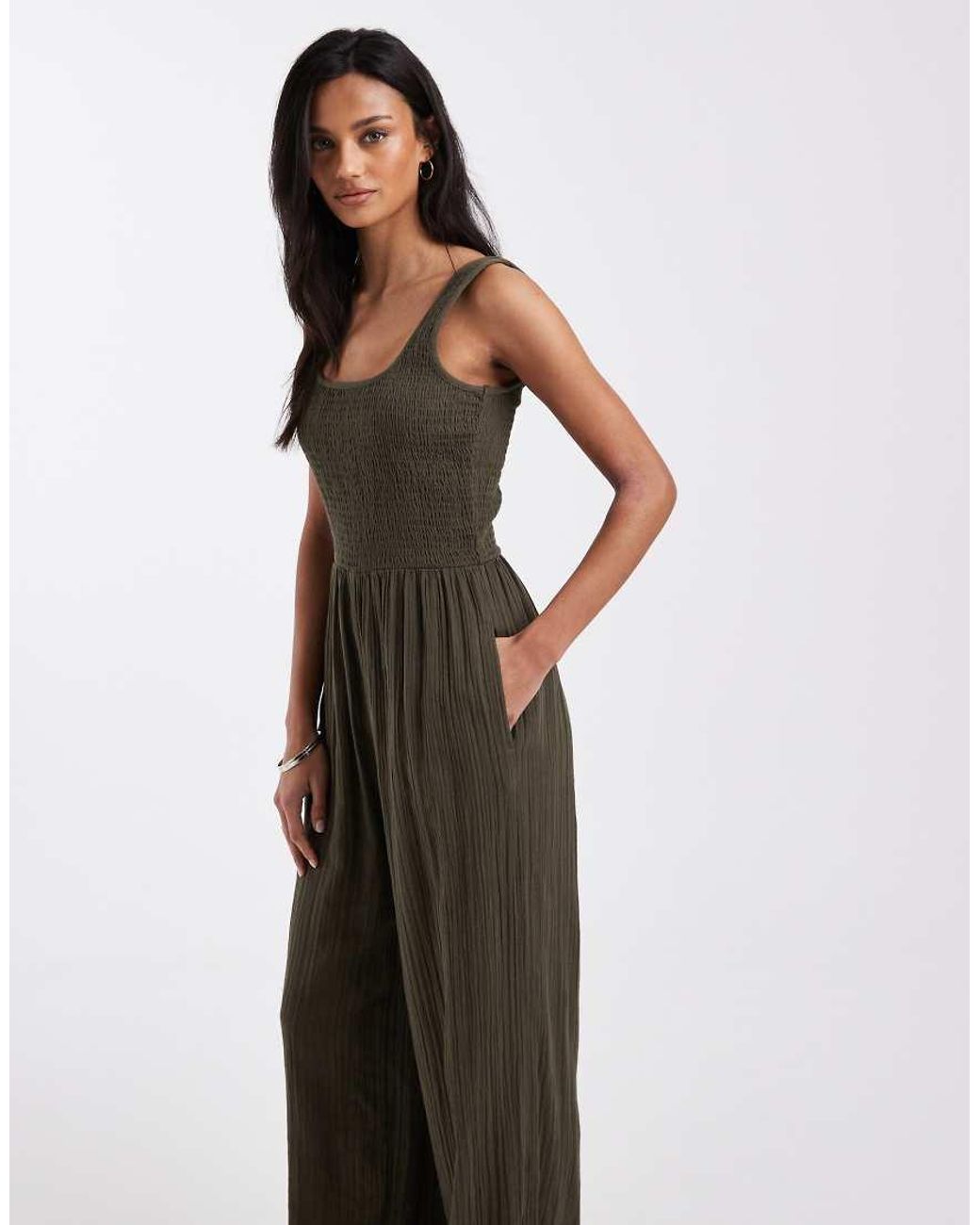 Brave Soul Green Scoop Neck Jumpsuit