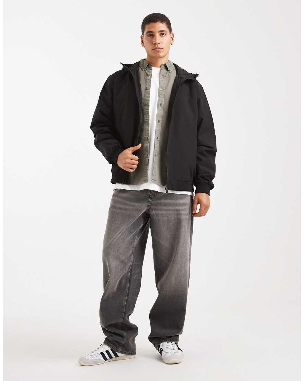 Jack & Jones Black Light Hooded Jacket for men