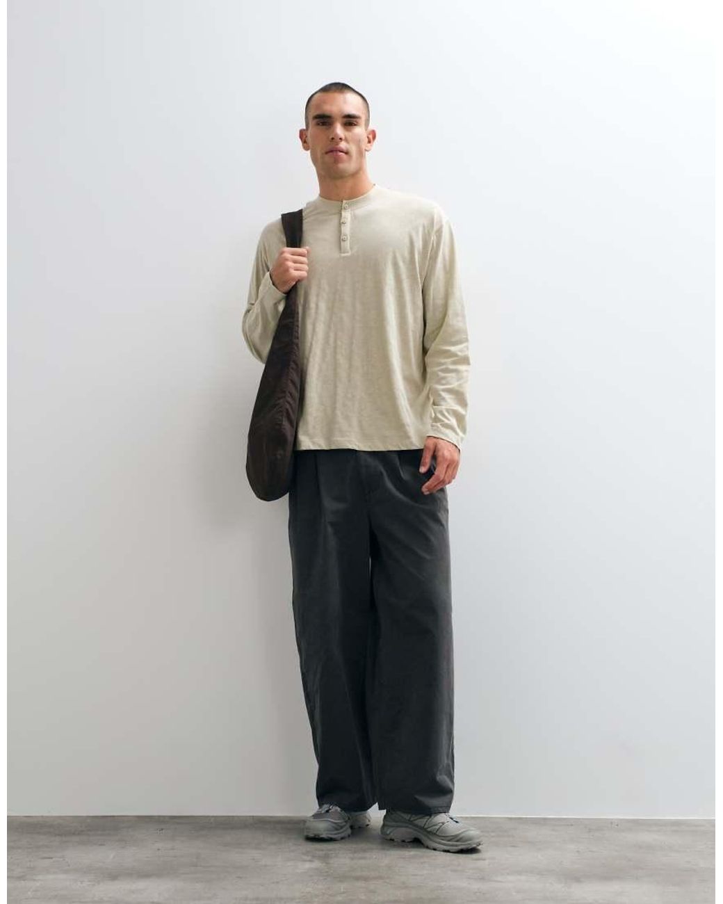 Reclaimed Vintage Natural Henley T-shirt for men