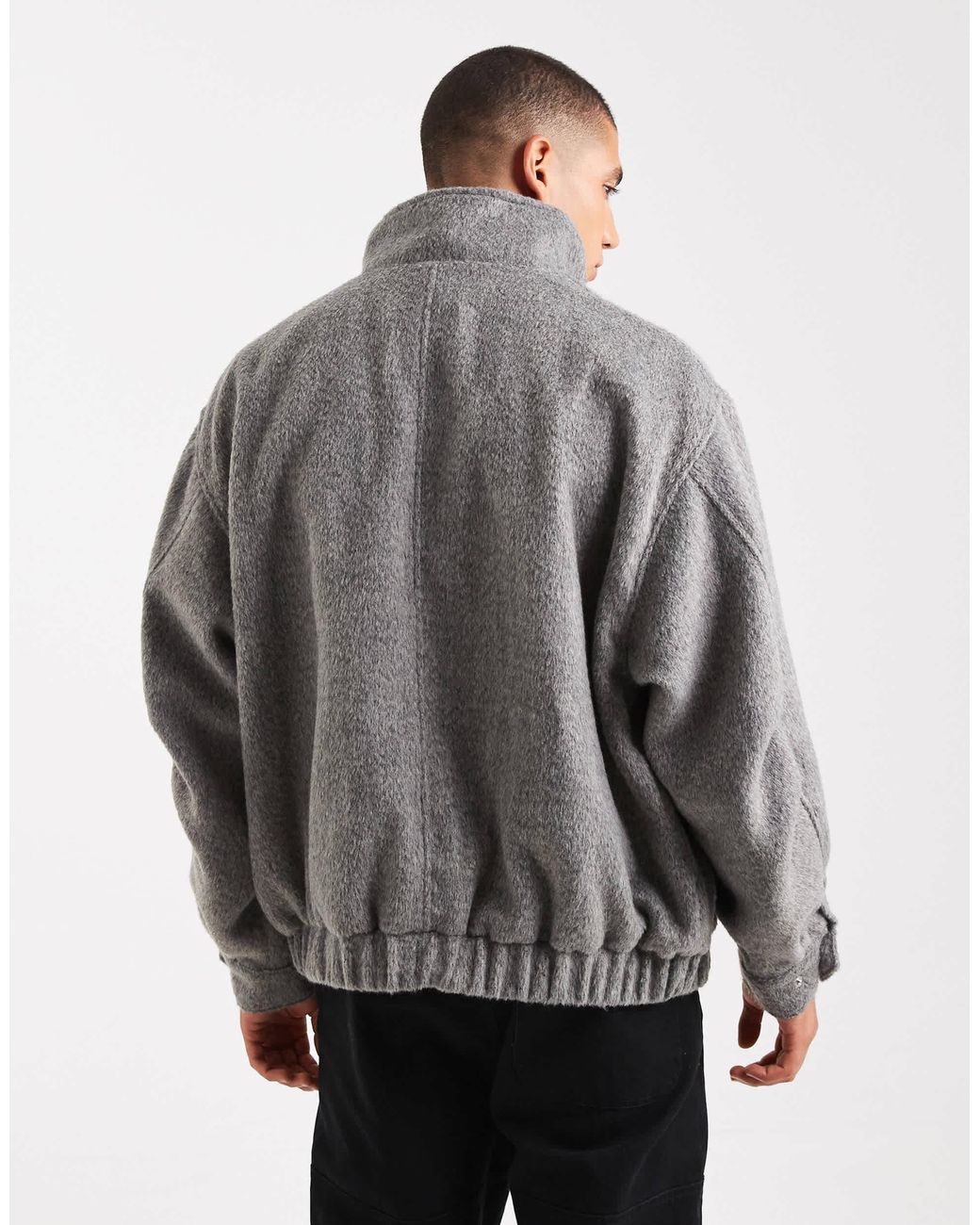 ASOS Gray Wool Look Bomber for men