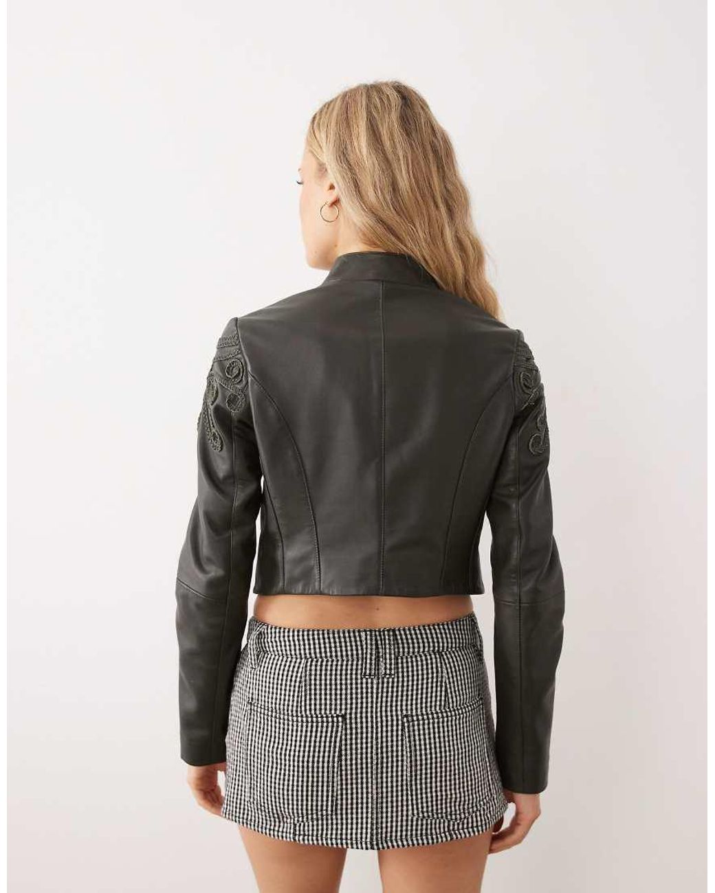 Urbancode Gray Structured Jacket With Embroidery Detailing