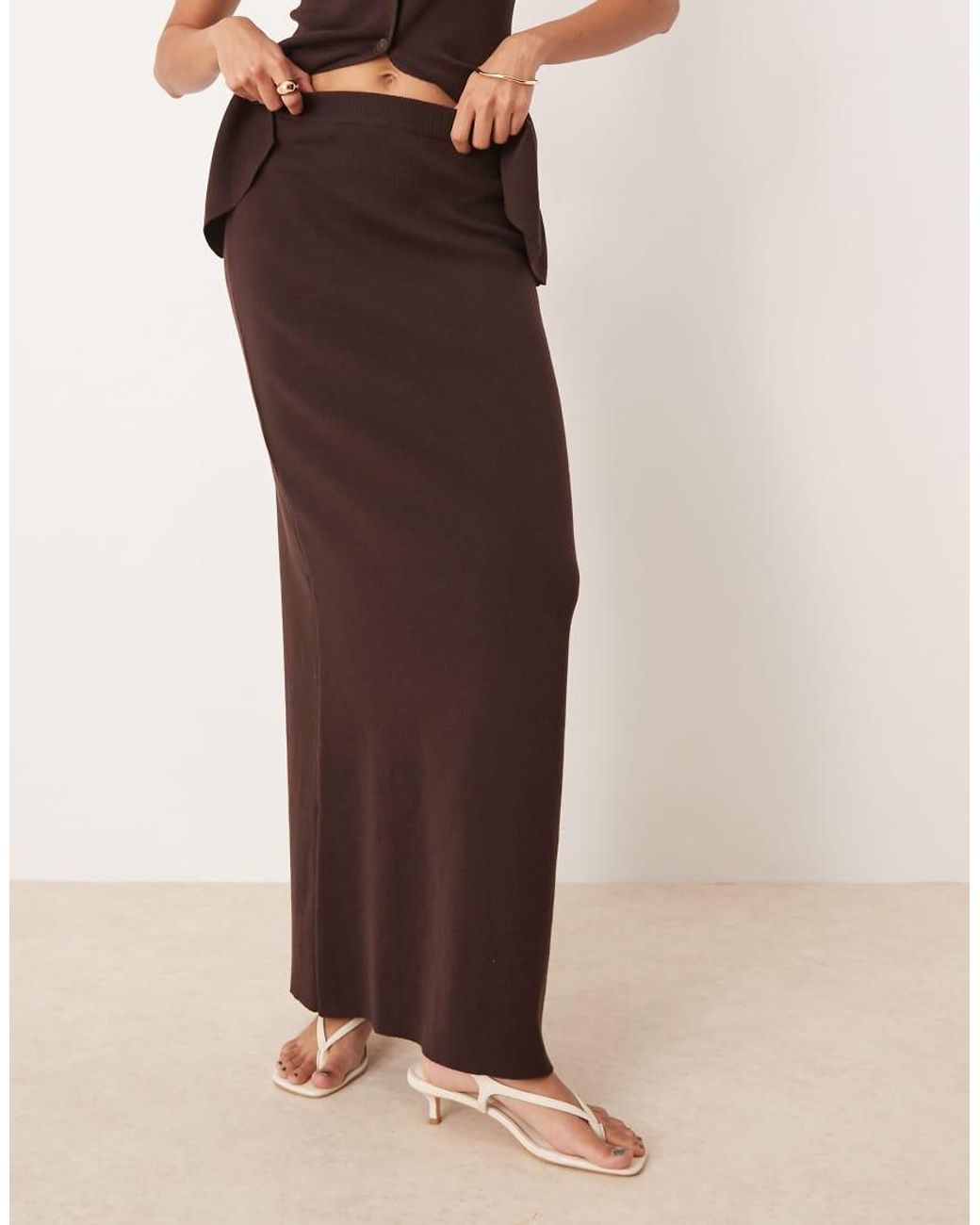 Pretty Lavish Natural Knit Maxi Skirt
