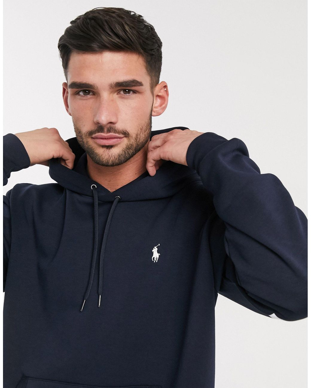 Polo Ralph Lauren Oversized Large Back And Player Logo Hoodie in Blue for  Men | Lyst