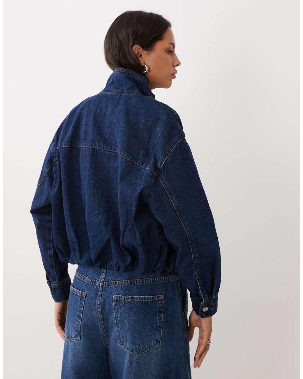 New Look Blue Funnel Neck Denim Jacket