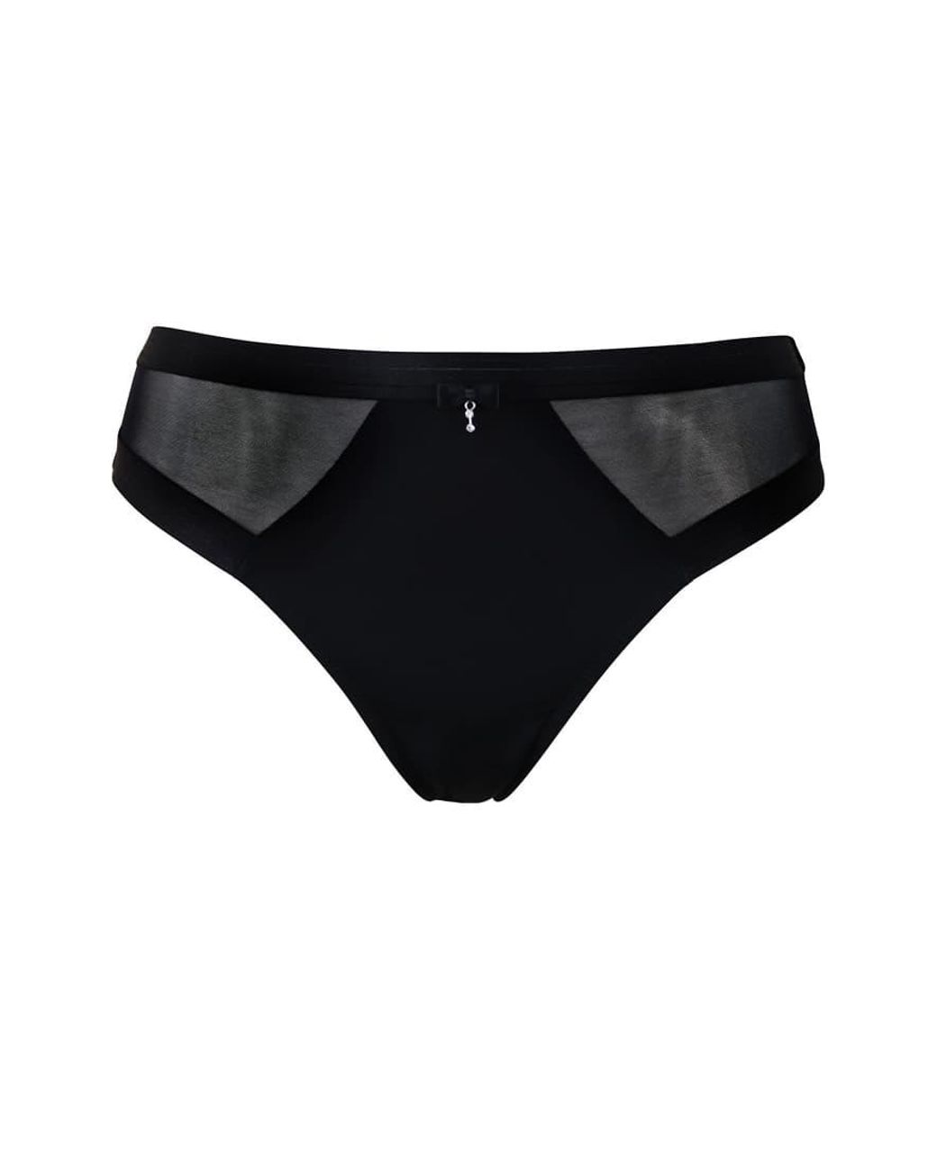 Pour Moi Black Viva Luxe High Leg Brief