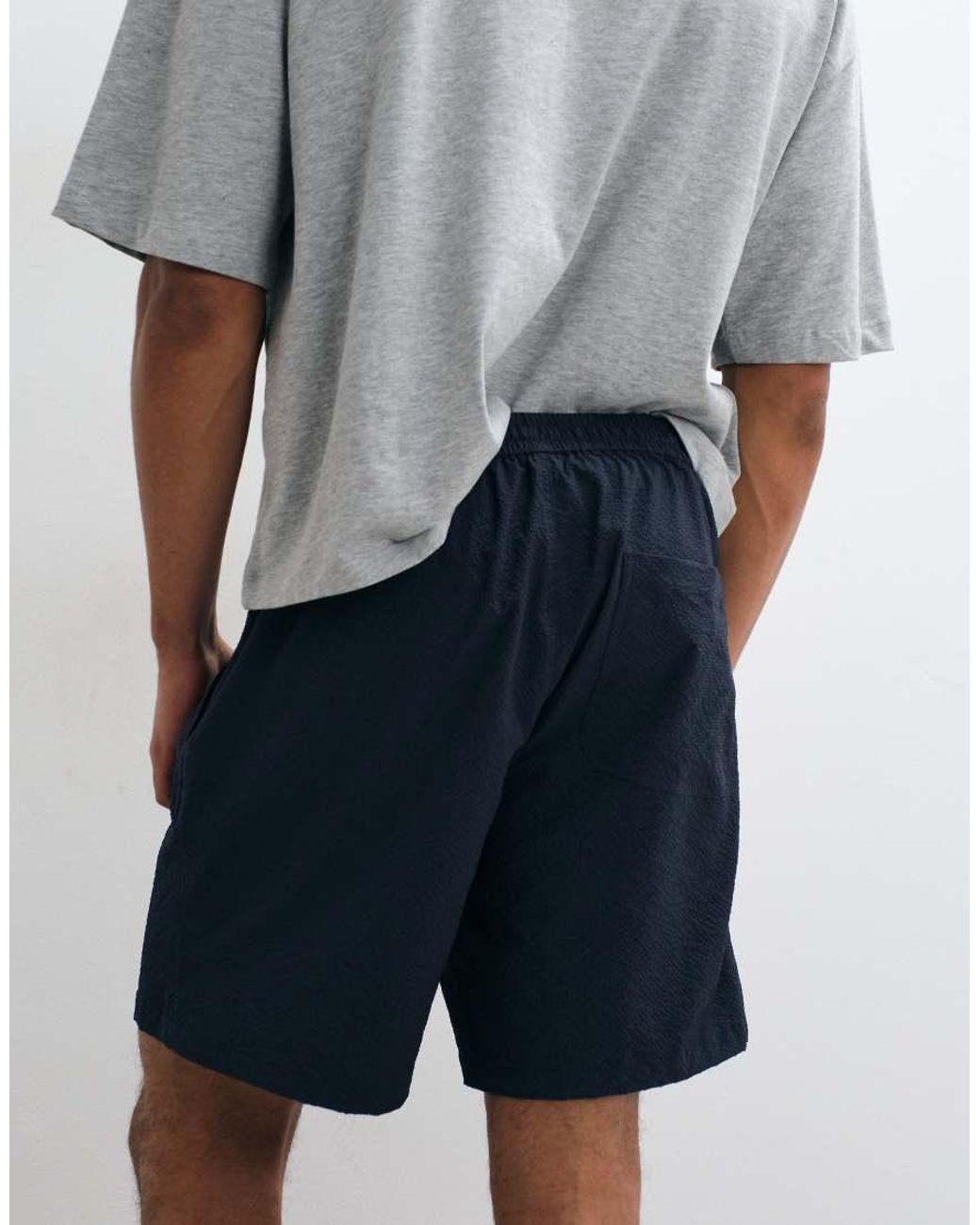 ARKET White Seersucker Crinkle Shorts for men