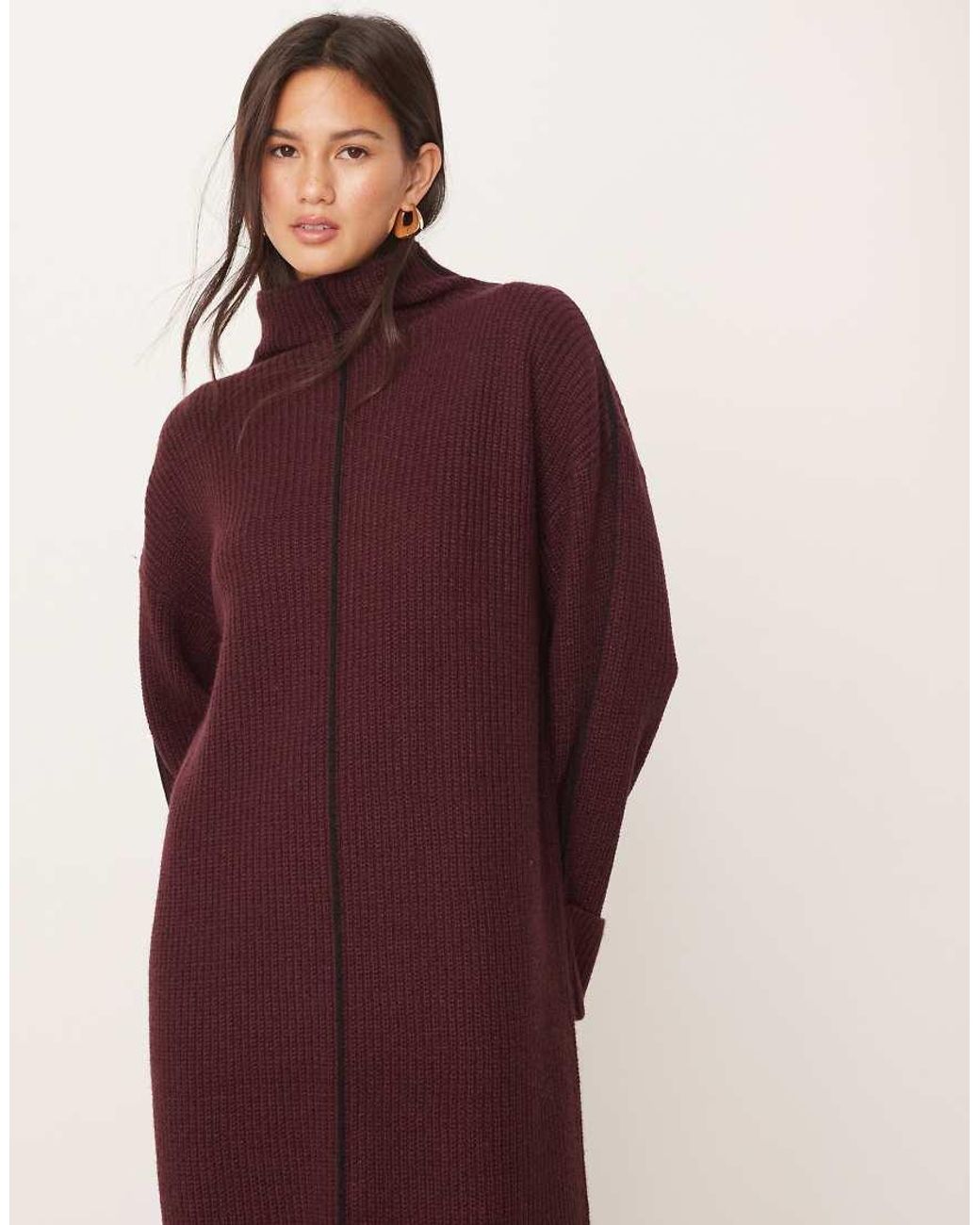 Vila Red High Neck Knitted Maxi Dress