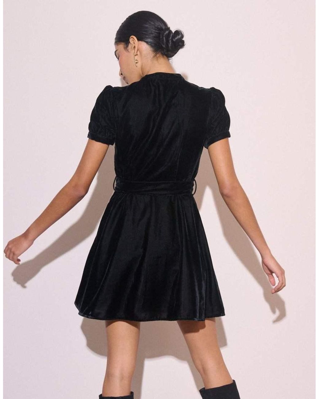 Nobody's Child Pink High Neck Velvet Ivanna Mini Dress