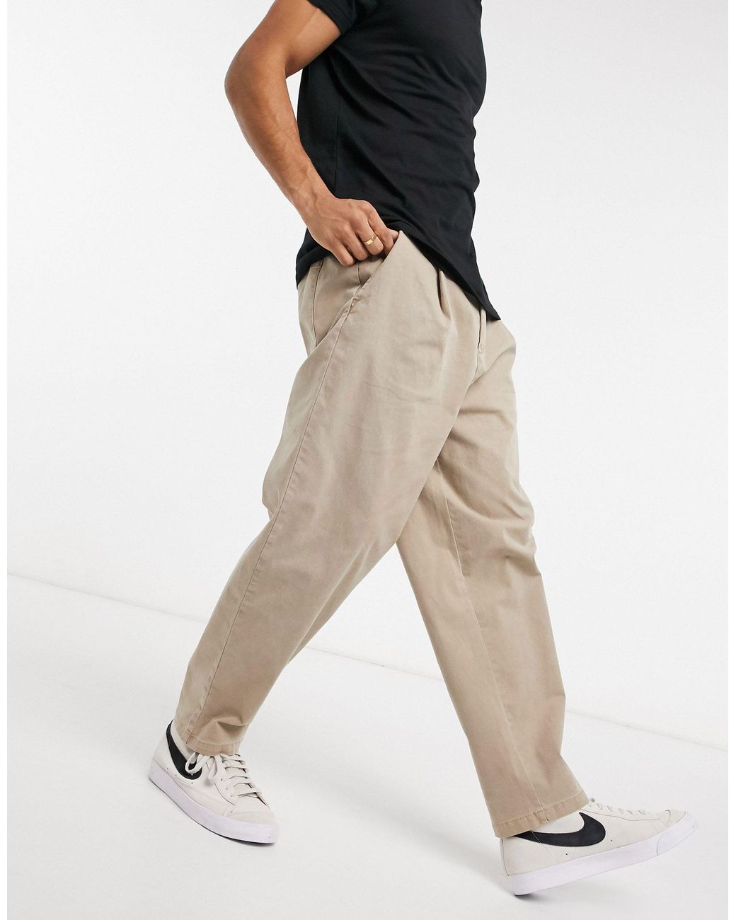 Pantalon large à plis - taupe ASOS pour homme en coloris Neutre | Lyst