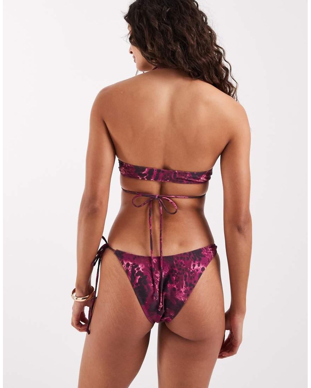 Motel Red Frata Hibiscus Paisley Bikini Bottoms