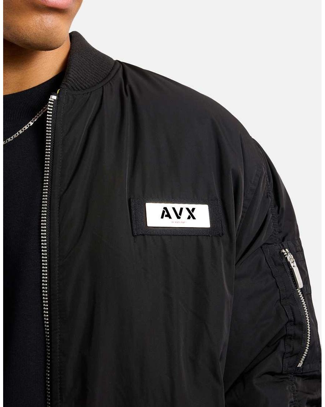 AVX Black Apex Ma1 Long Sleeve Bomber Jacket for men