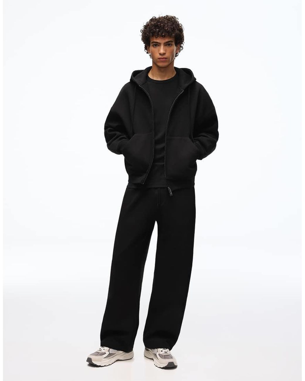 Bershka Black Balloon Fit joggers for men