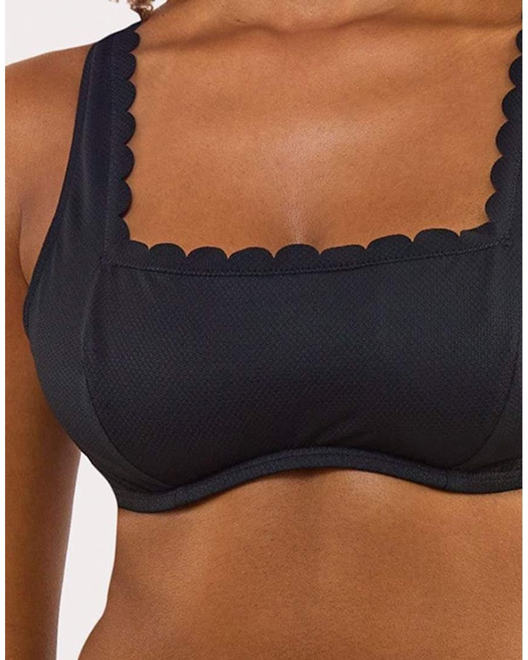 Peek & Beau Brown Fb Excl Scallop Crop Bikini Top