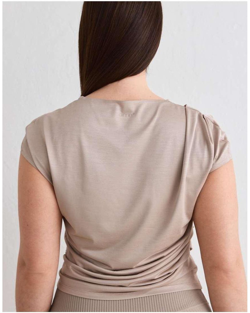 Aim'n Gray Dark Clay Luminous Draped Short Sleeve