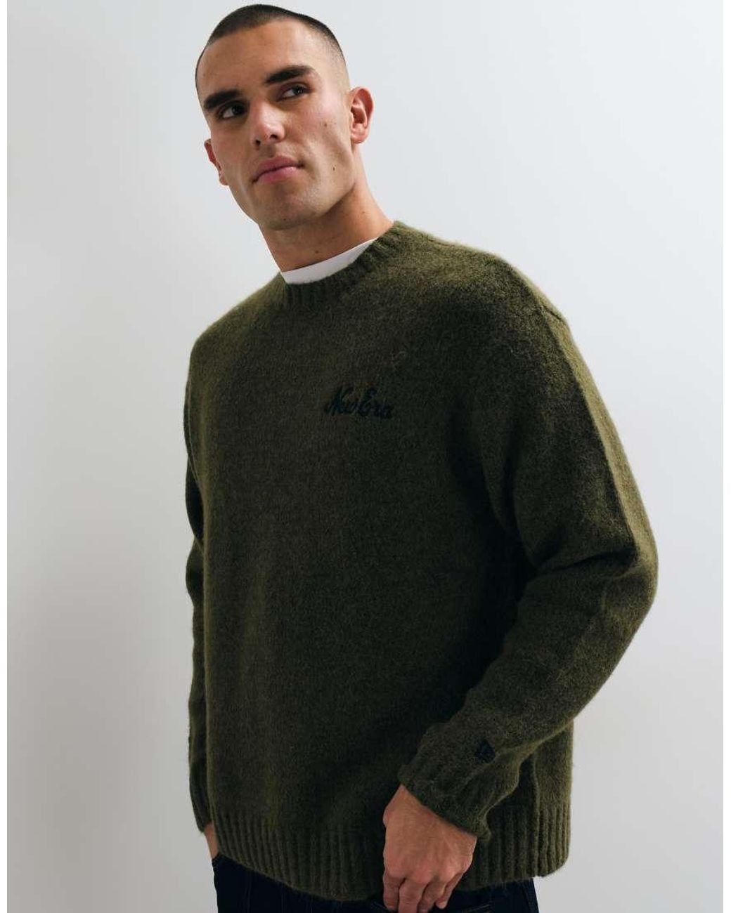 KTZ Green Simple Script Logo Knitted Crewneck Jumper for men