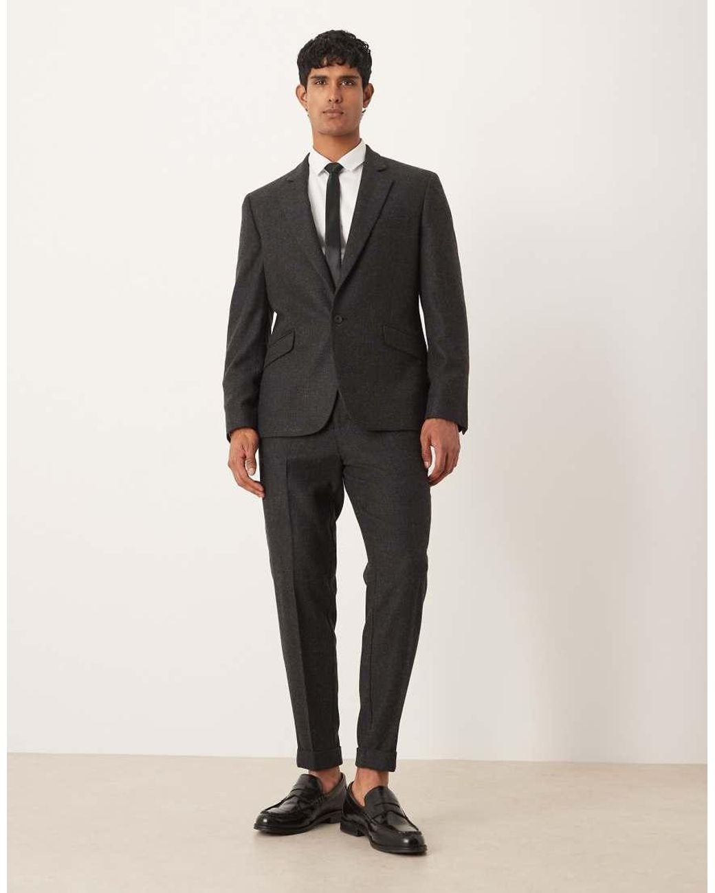 ASOS Gray Wool Blend Slim Suit Jacket for men