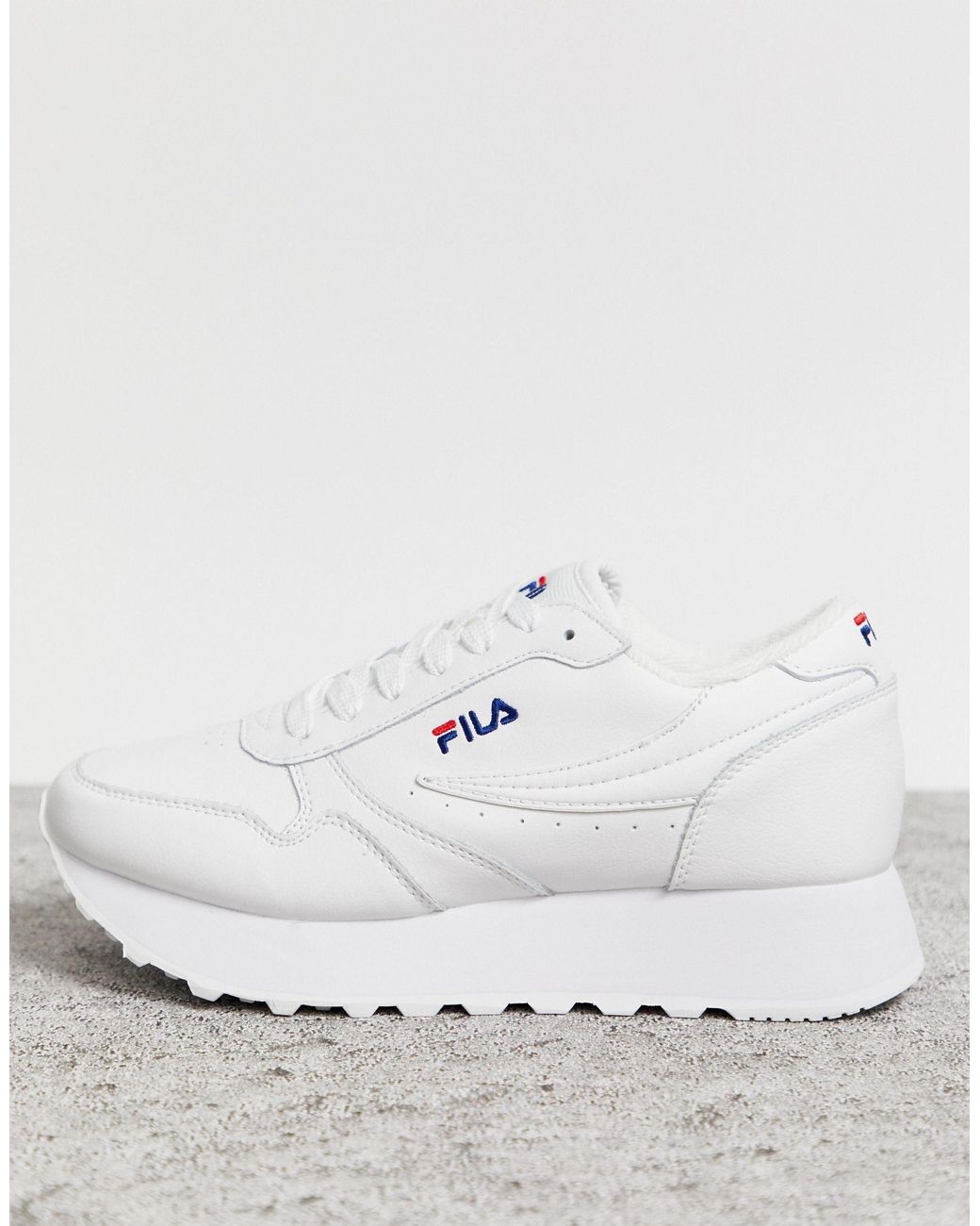 Fila Leather White Orbit Zeppa L Trainers | Lyst