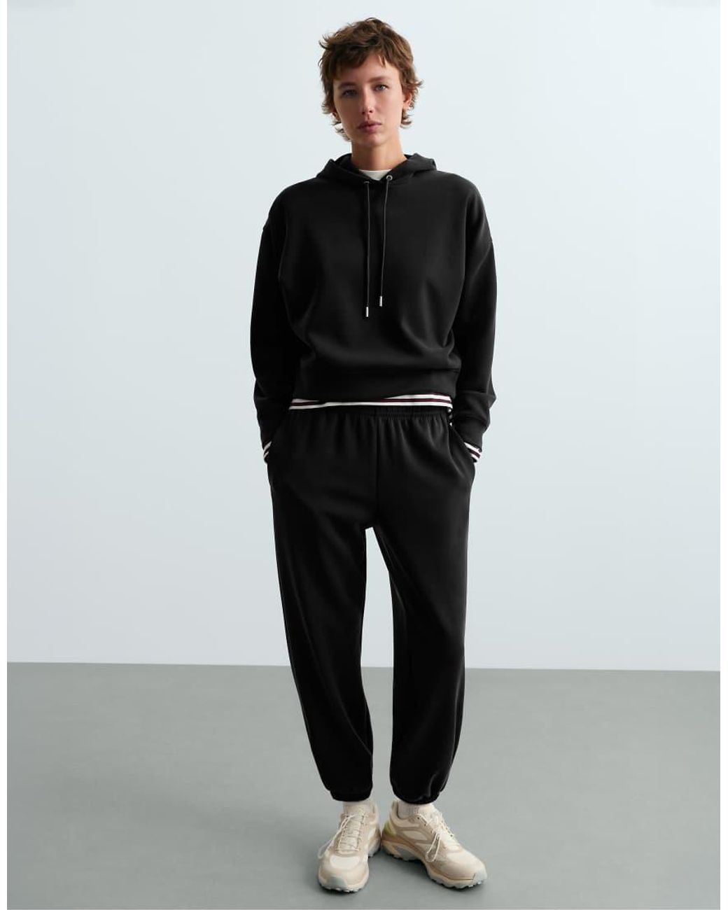 Oysho Gray Brushed Modal Joggers