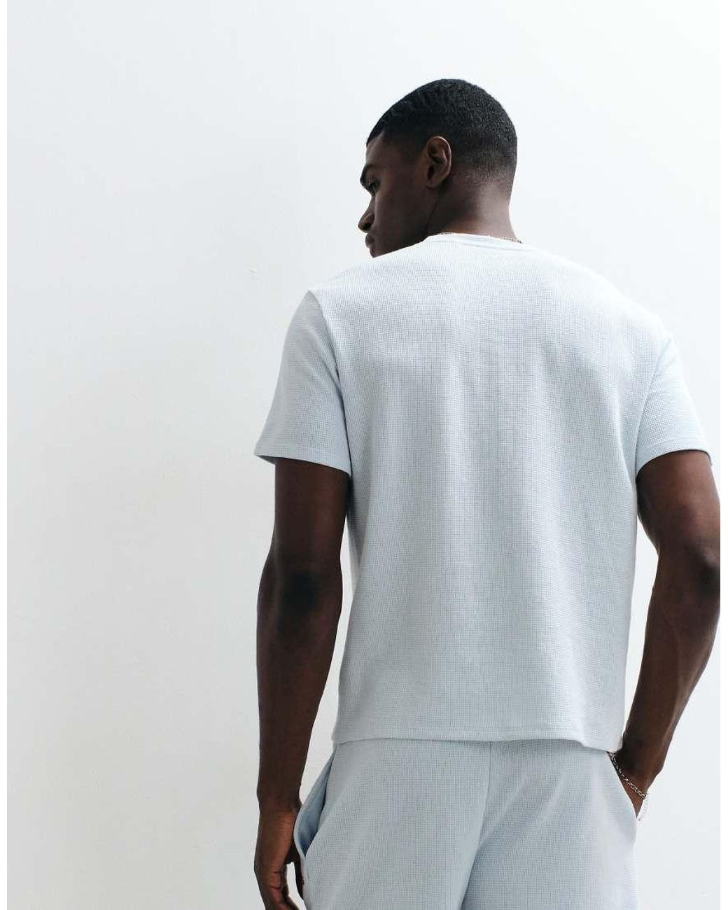 Boss Gray Waffle Shorts With Logo Print for men