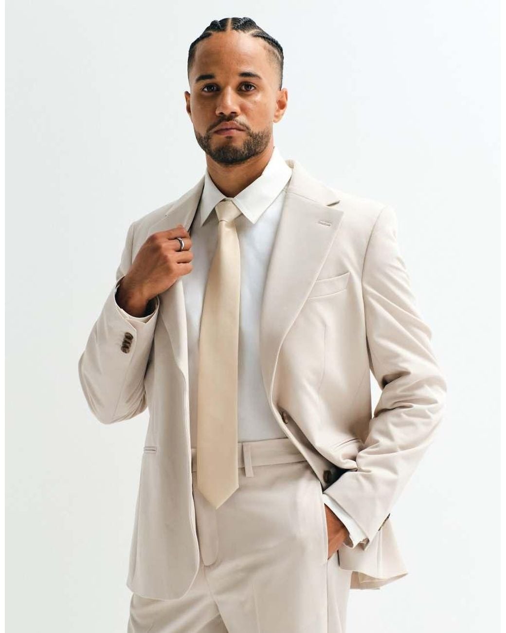 ASOS White Adaptive Hook And Loop Tape Fastener Tie for men