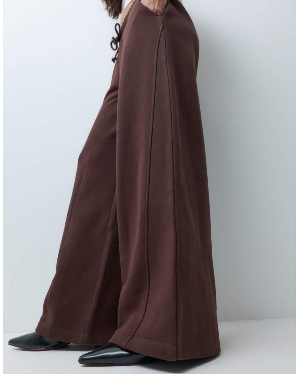 ASOS White Premium 500gsm Seamed Wide Leg jogger