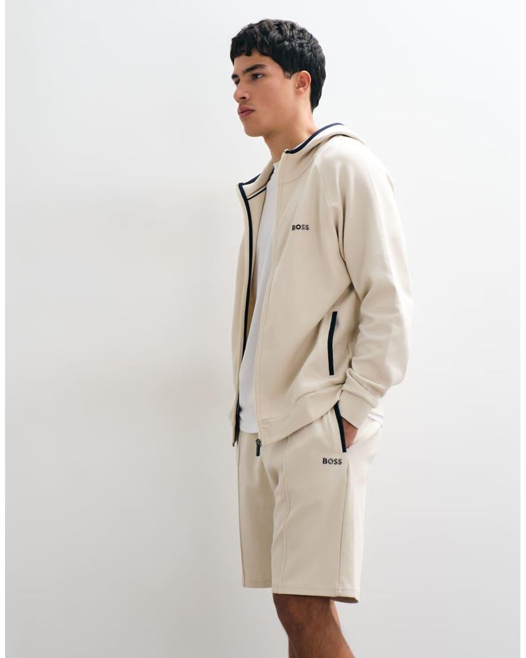 Boss White Sense Co-Ord Shorts for men