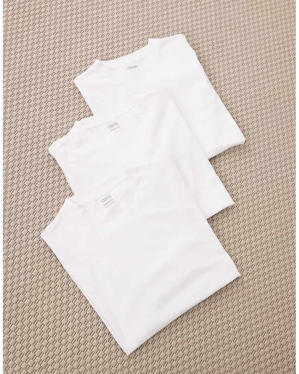 Pack De 3 Camisetas De Varios Colores Extragrandes Básicas Essentials De ASOS de hombre de color White