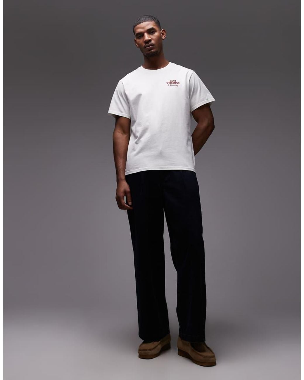 Levi's Gray Western Back Graphic Relaxed T-Shirt for men