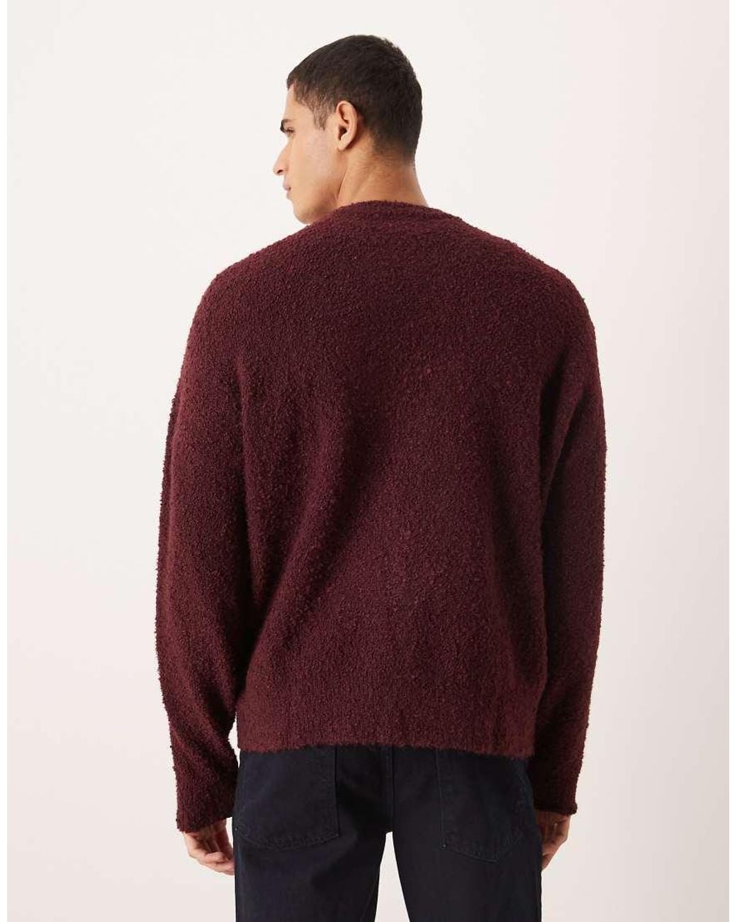 ASOS Red Super Oversized Knitted Boucle Jumper for men