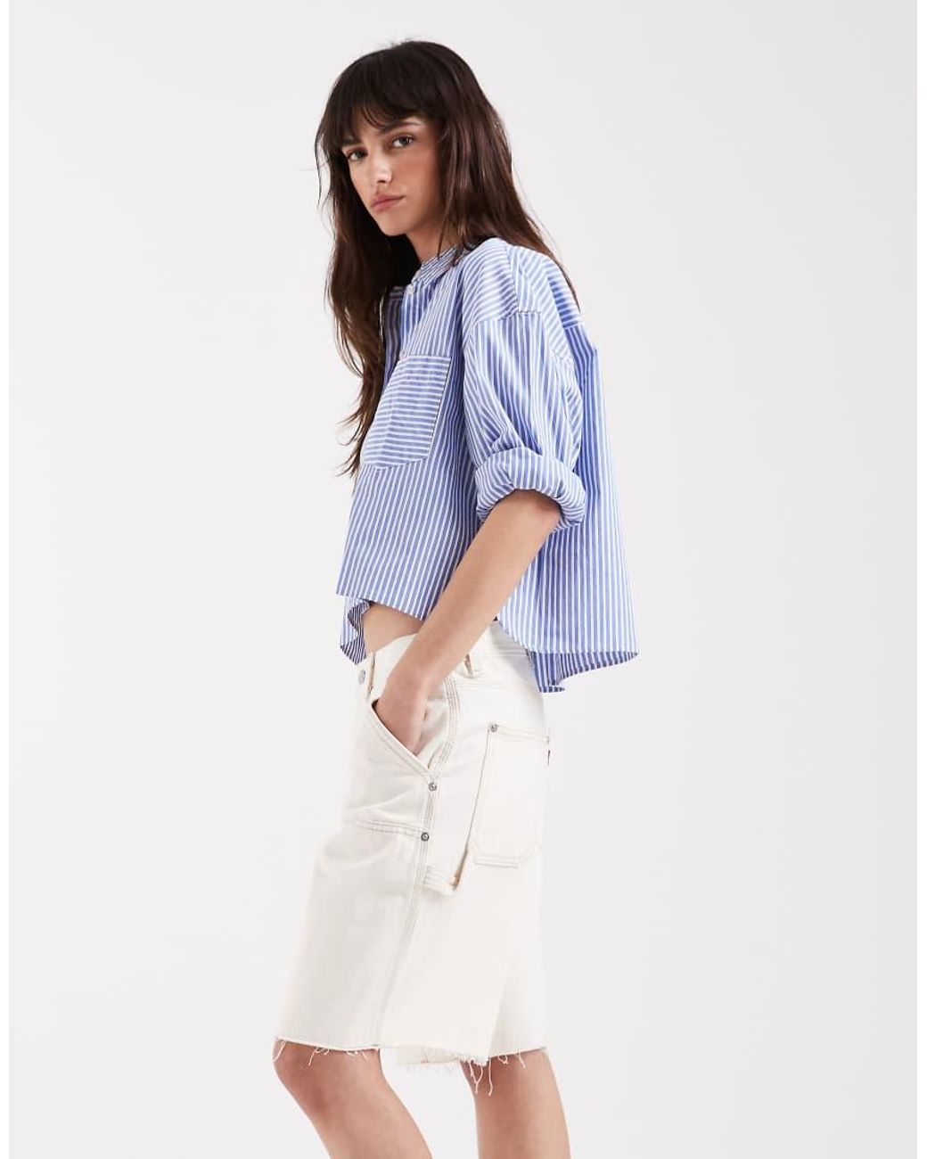 Levi's Baggy Utility Denim Dad Short in het White