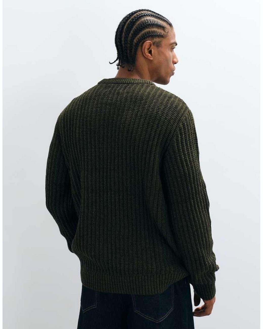 Jack & Jones Black Ribbed Crew Neck Sweater for men