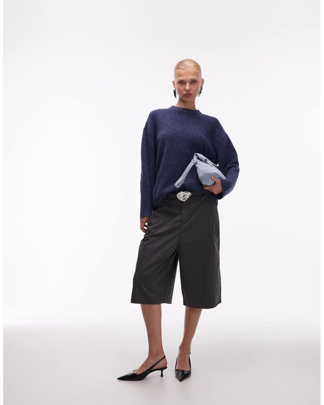 ASOS Blue Relaxed Crew Neck Jumper