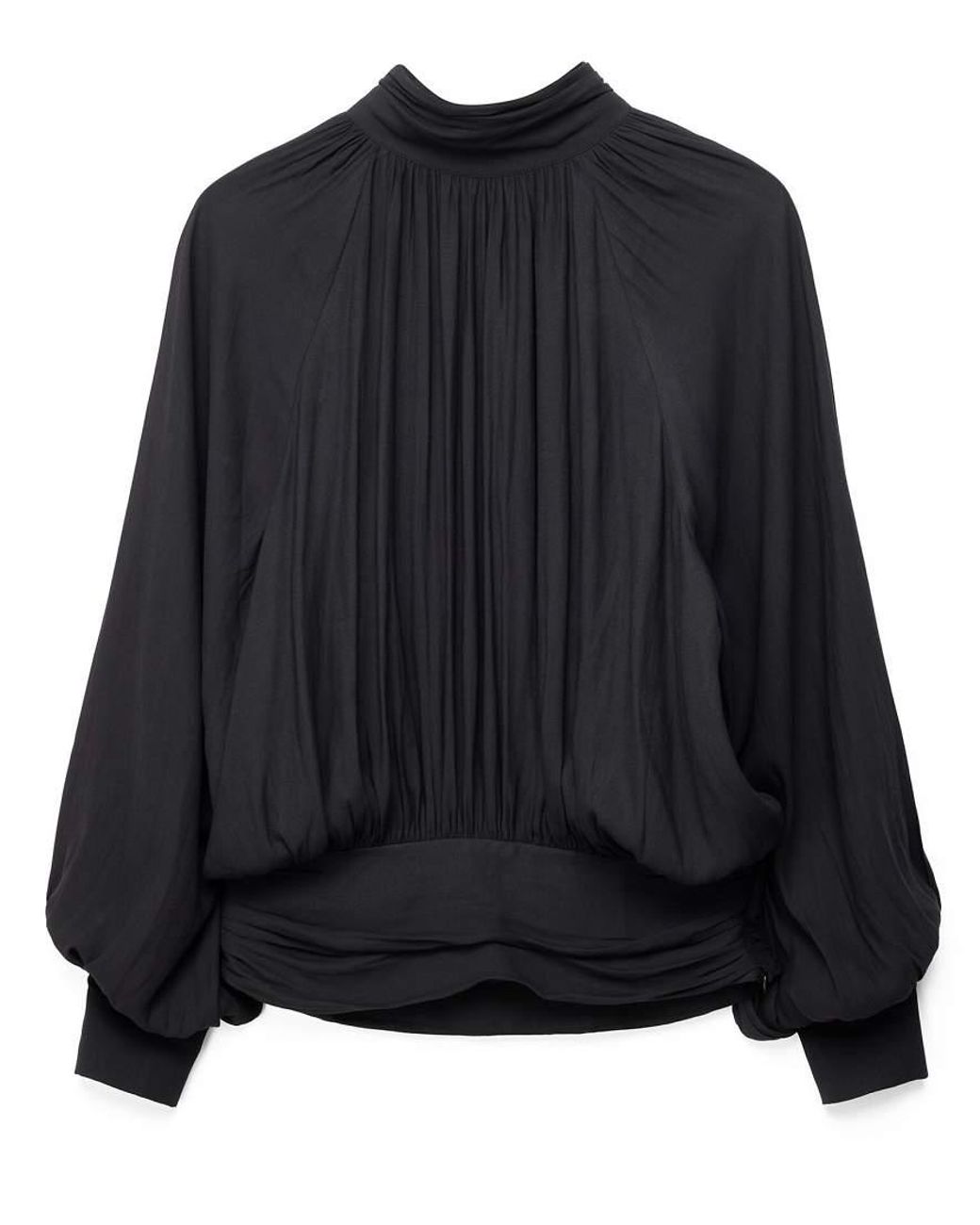 NA-KD Blue Balloon Sleeve Open Back Blouse