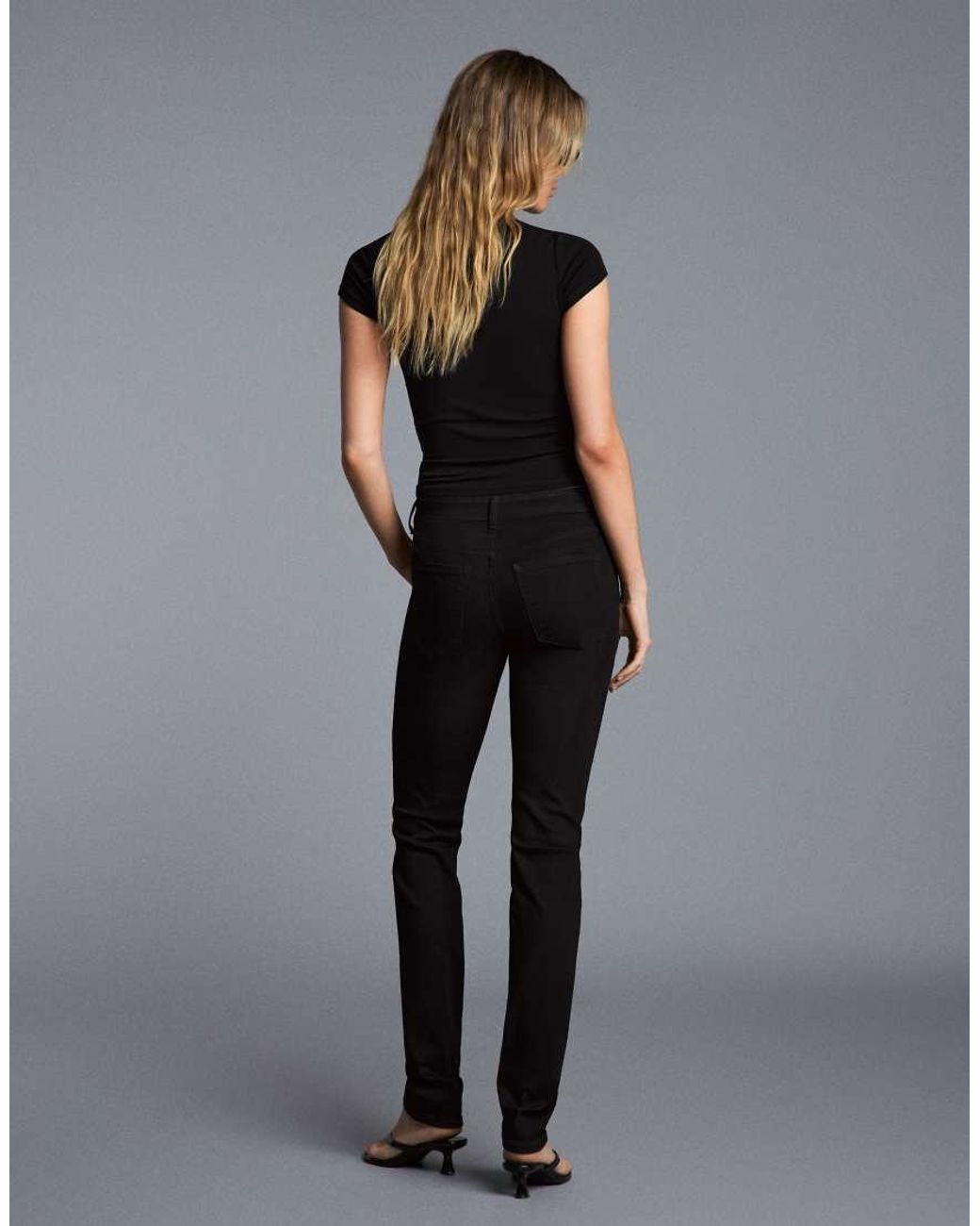 Bershka Gray High-Waist Skinny Jeans