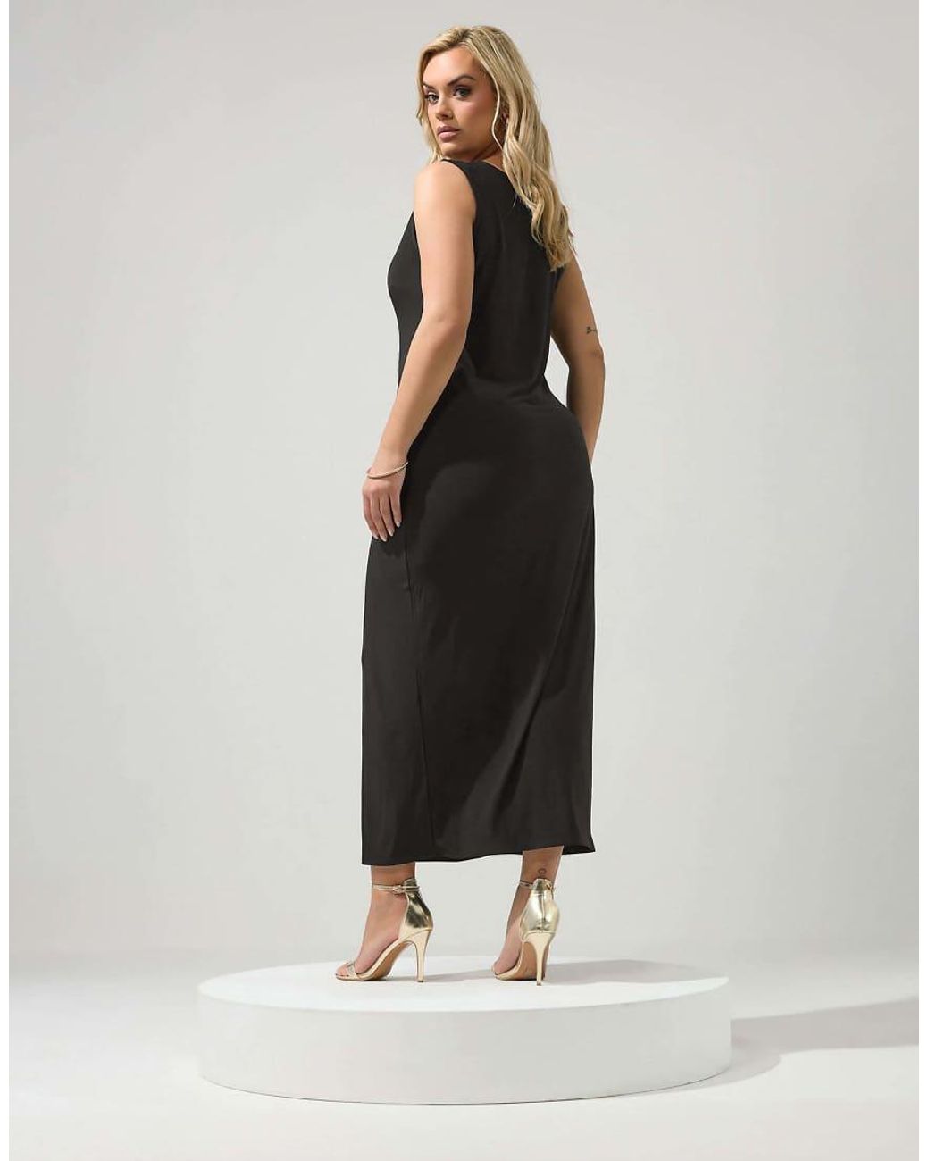 Yours Clothing Black Sash Maxi Dress