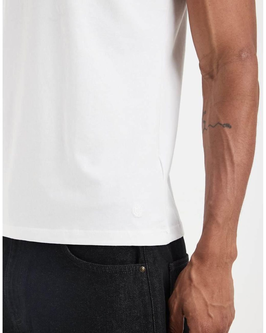 Blend White 2 Pack Cotton-rich Slim Fit Crew Neck T-shirts for men