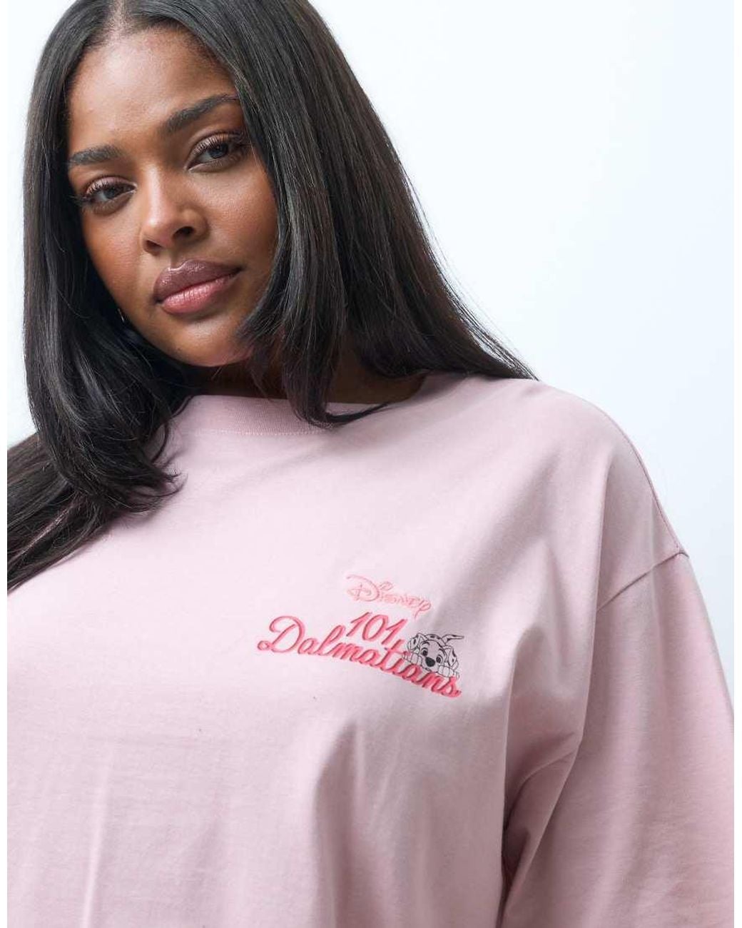 ASOS Pink Asos Design Disney Curve Oversized T-Shirt With 101 Dalmatian Print