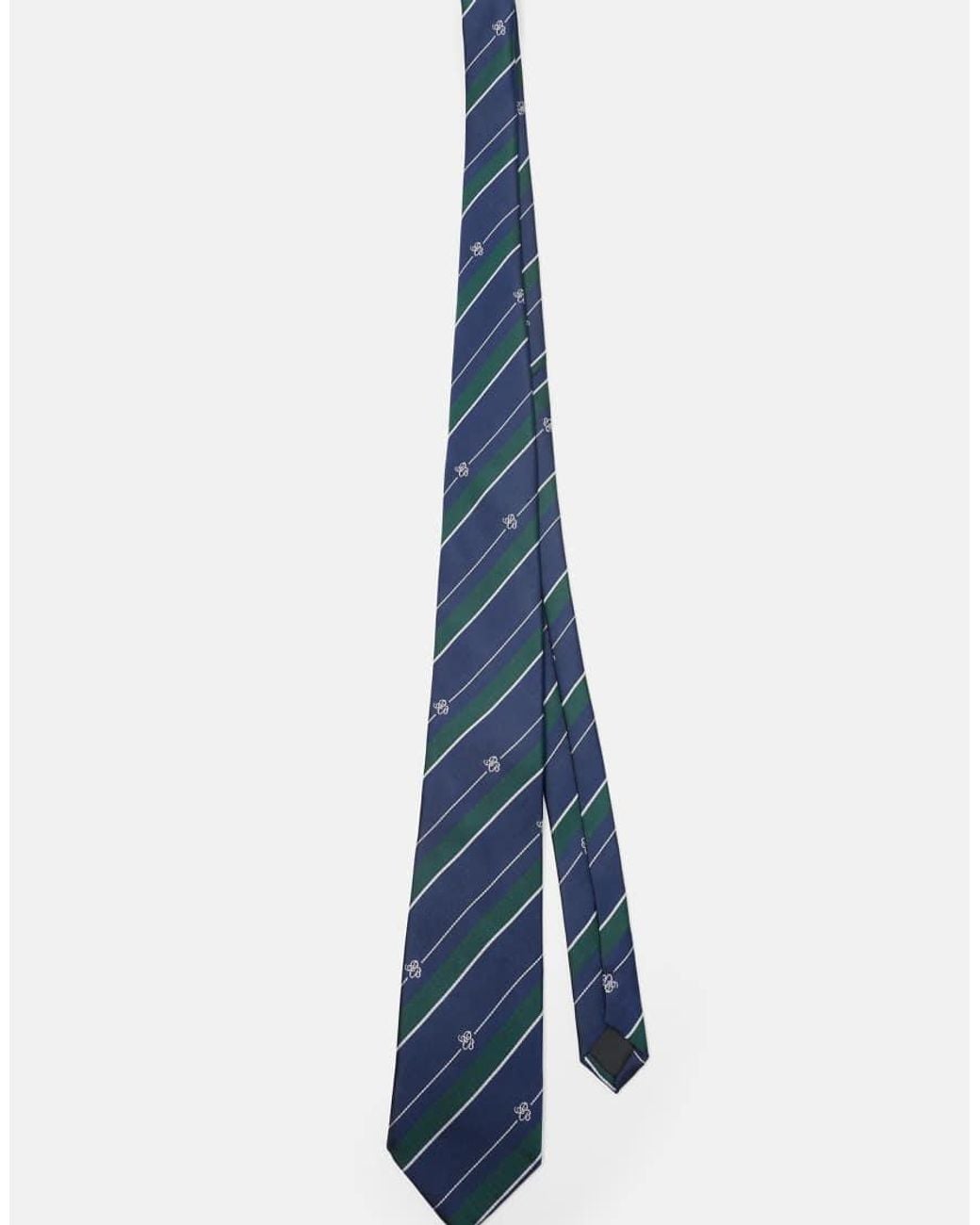 Pull&Bear Blue Striped Tie for men