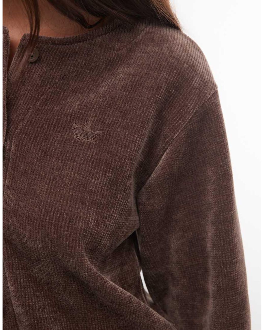 Adidas Originals Brown Chenille Cardigan