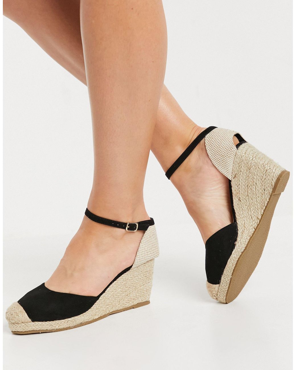 Truffle Collection Closed Toe Wedges in Black - Lyst