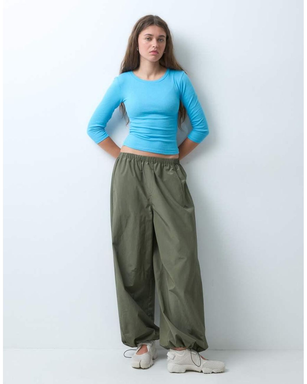 Collusion Blue 3/4 Sleeve Rib Top