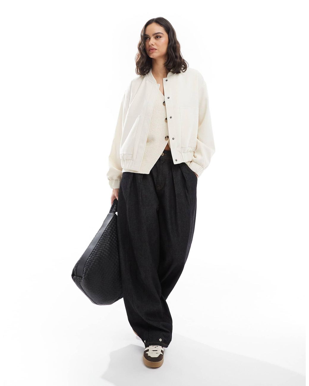 Pieces Natural – gefütterte bomberjacke