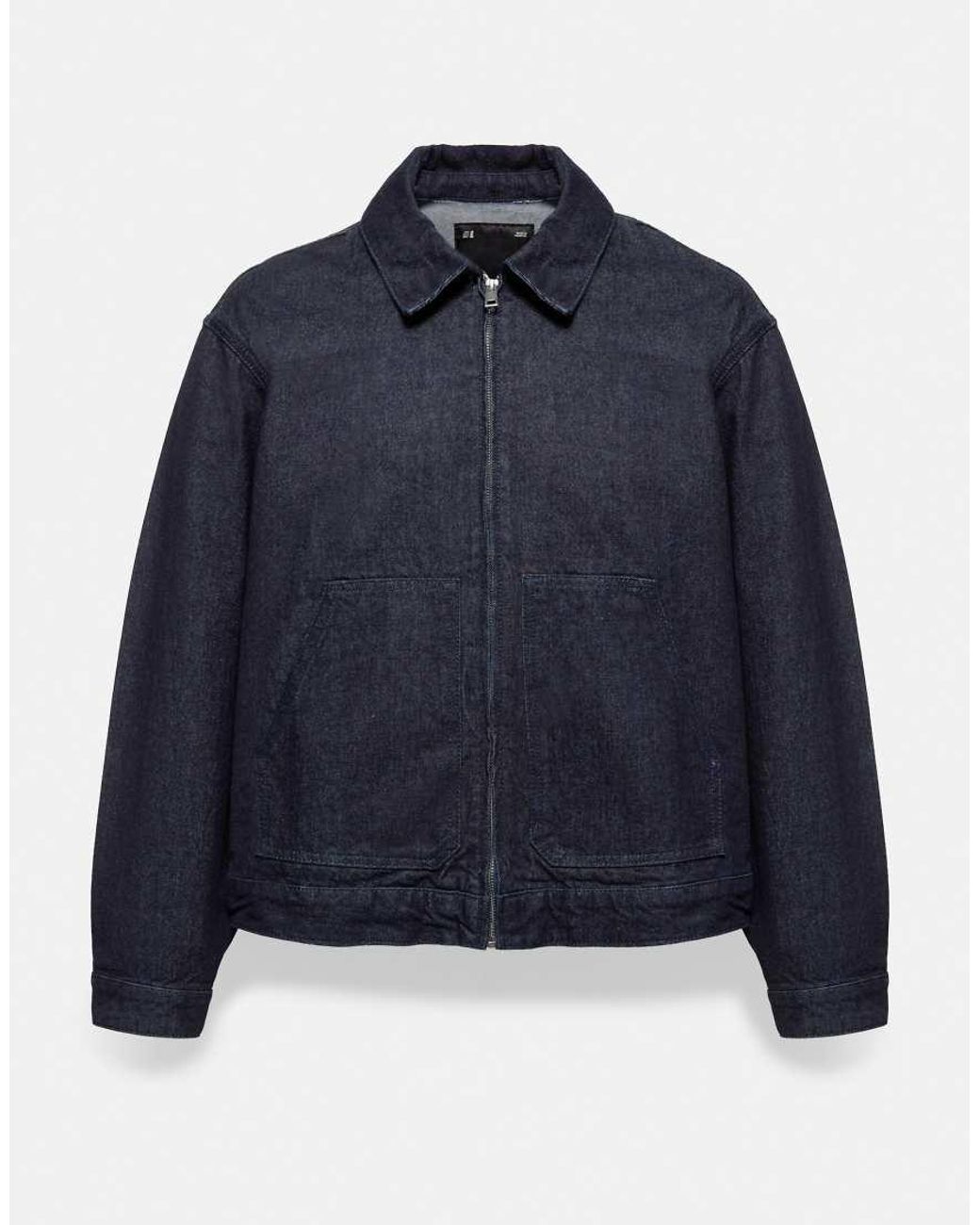 Giacca Di Jeans Con Zip di Pull&Bear in Blue da Uomo