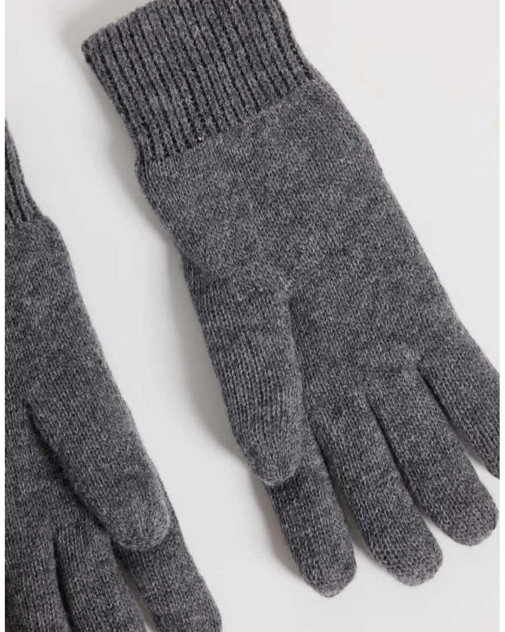 Barbour Gray Carlton Knitted Gloves for men