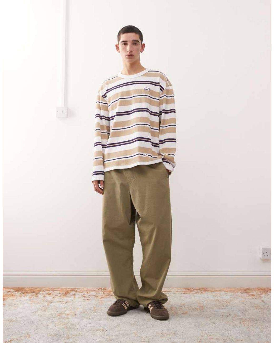 Adidas Originals Natural Stripe Long Sleeve Tshirt for men