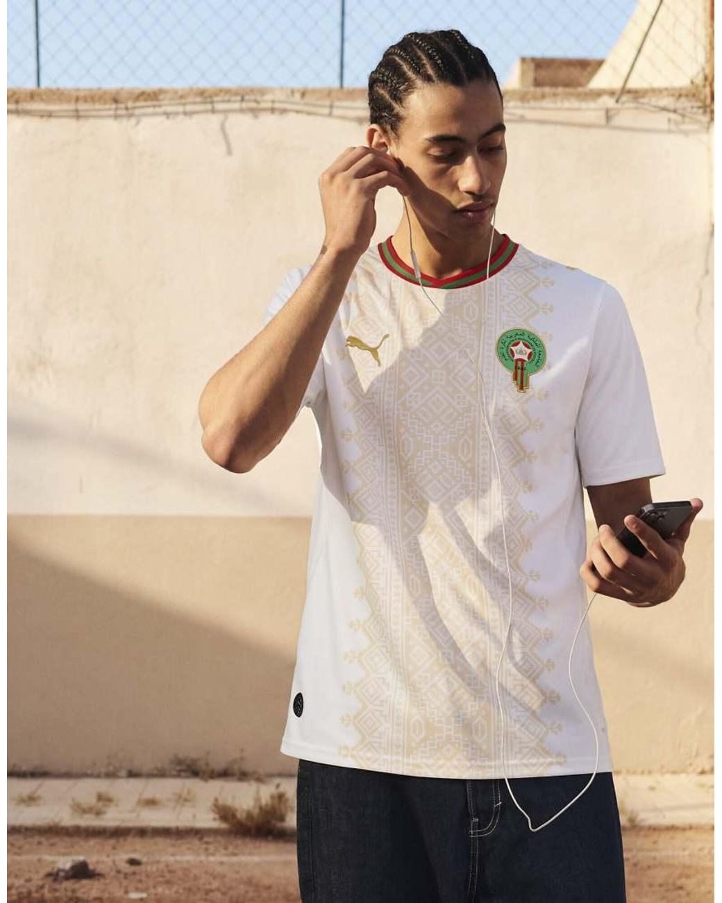 PUMA White Morocco Away Jersey for men