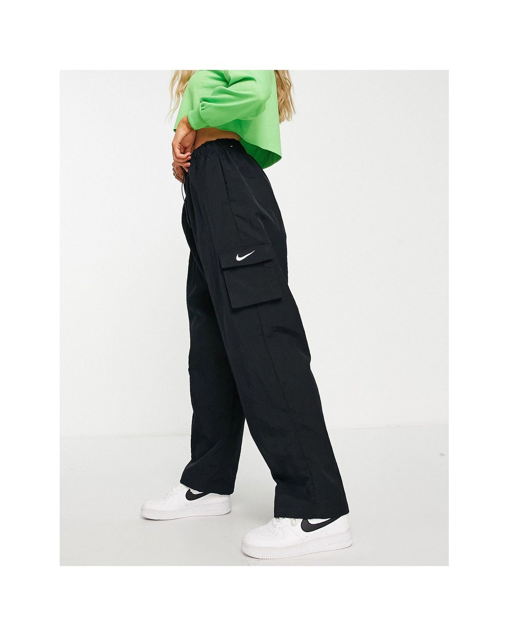 Nike Mini Swoosh Cargo Pants in Black