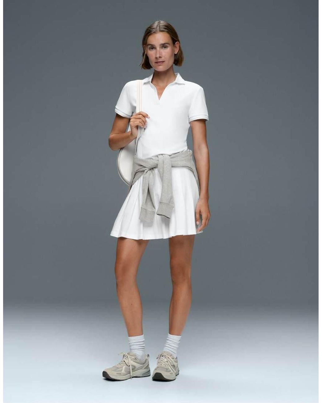 Oysho White Comfortlux Short Sleeve Piping Polo Shirt