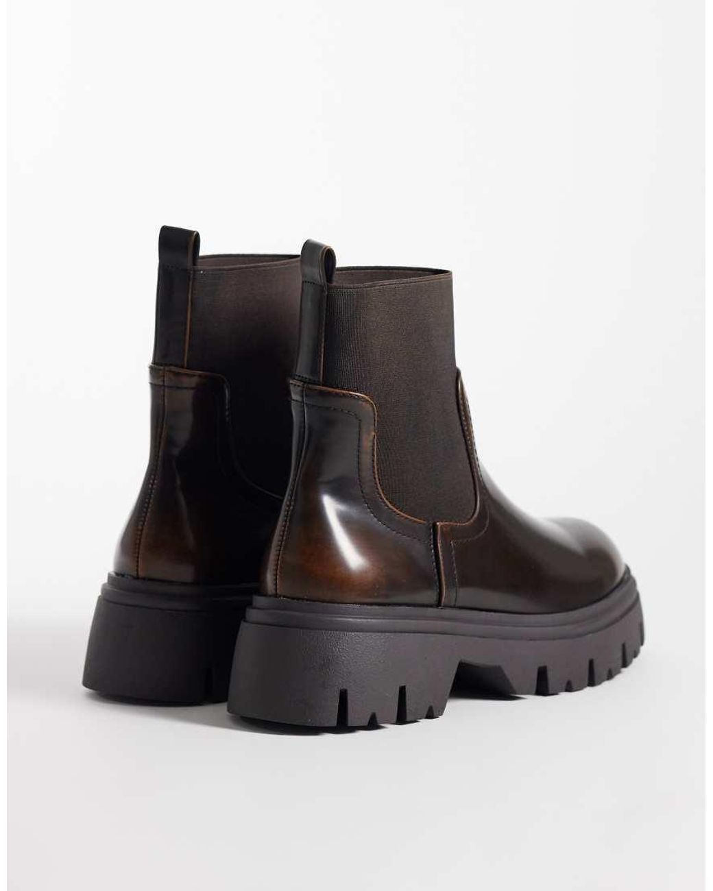 SEQWL Black Twirl Chunky Chelsea Boots