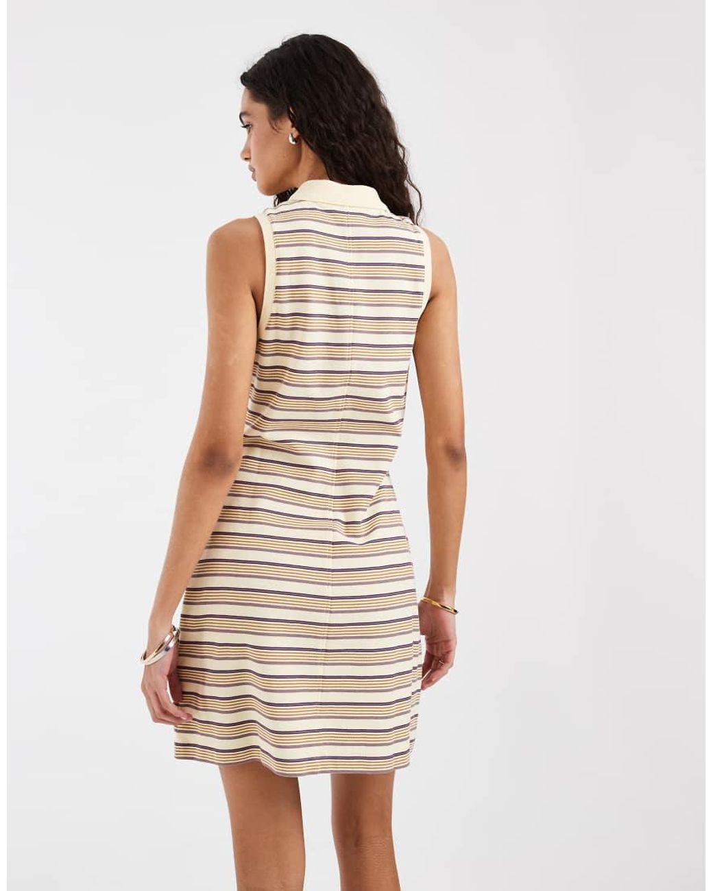 & Other Stories White Mini Dress With Button Collar Detail